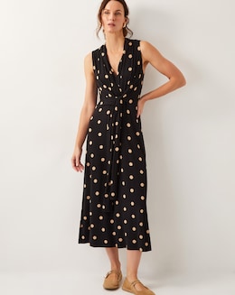 Monsoon Sareesha Polka Dot Midi Dress