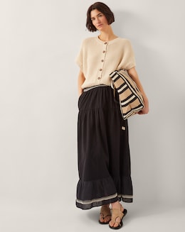 Monsoon Fenn Embroidered Maxi Skirt