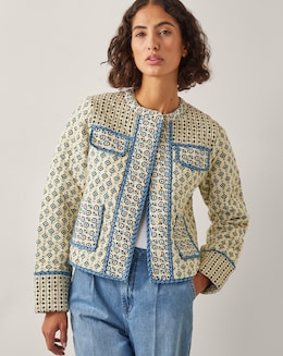 Monsoon Judy Geometric Quilted Jacket