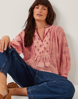 Monsoon Sybil Contrast Print Blouse