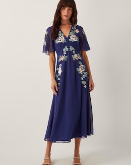 Monsoon Cora Floral Midi Tea Dress