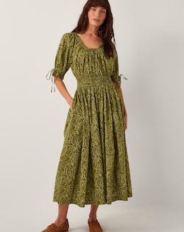 Monsoon Delma Paisley Print Midi Dress