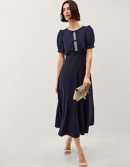 Monsoon Bonnie Puff Sleeve Midi Dress - Image