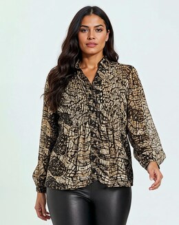 Religion Pleated Ruffle Shirt - Image