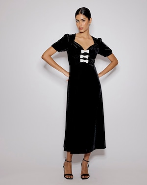 Nobody's Child Eleanor Velvet Midi Dress - Image 1