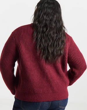 Lovedrobe Button Bow Chunky Cardigan - Image 3