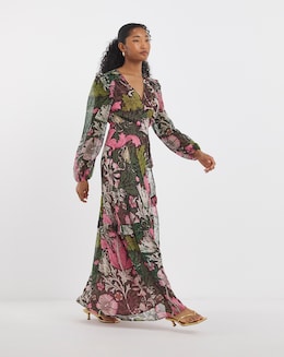 Hope &amp; Ivy Rosehip William Morris Society Maxi Dress
