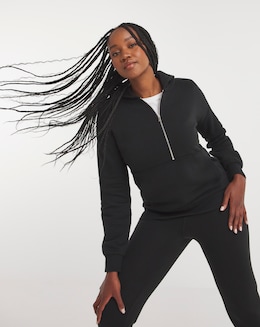 Black Half Zip Hoodie