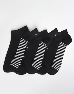 Pretty Secrets (5 Pair Pack) Trainer Liner Socks (Wide Fit)