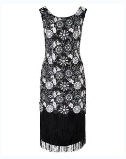 Joanna Hope Black/White Petite Lace Dress
