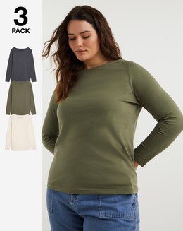 3 Pack of Slash Neck Tees