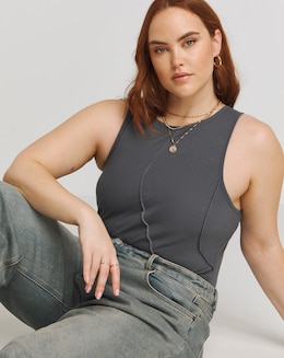 Grey Overlock Rib Body