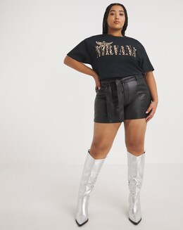 Black Nirvana Leopard License Tee