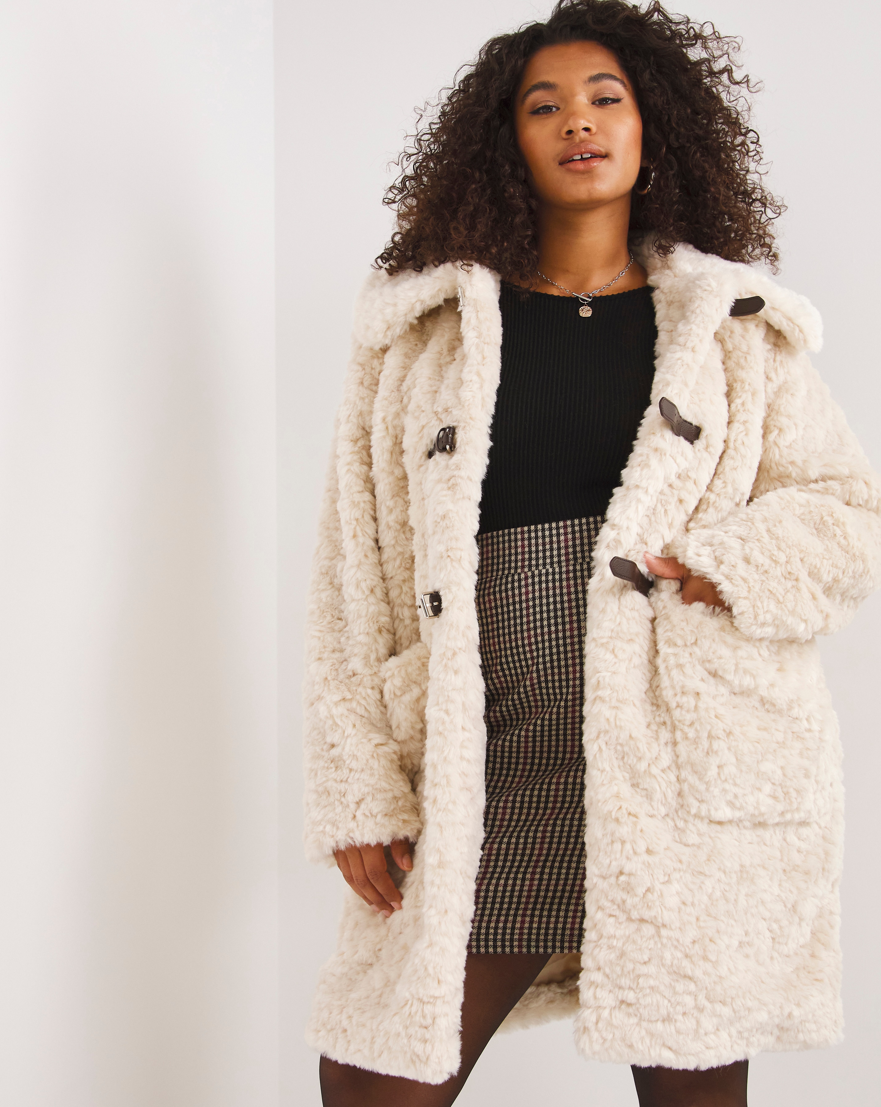 white borg teddy coat