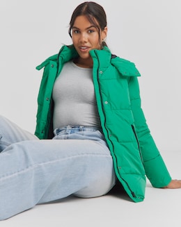 Green Mid Duvet Puffer Coat