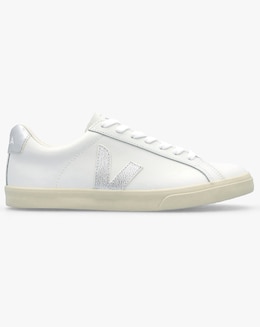 Veja Esplar Logo Extra White Silver Leather Trainers