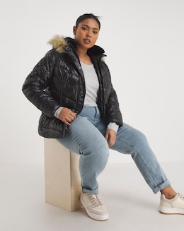 Black Luxe Short Padded Coat