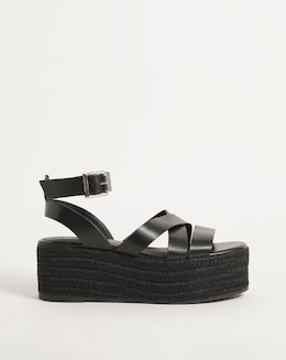 Arabella Flatform Espadrille Sandals Ex Wide Fit