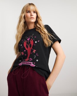 Black Santa Claws Slogan Tee