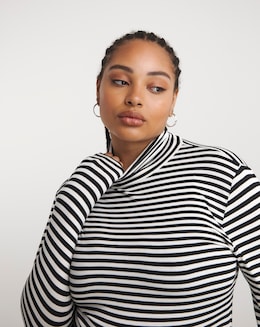 Stripe Roll Neck Bodysuit