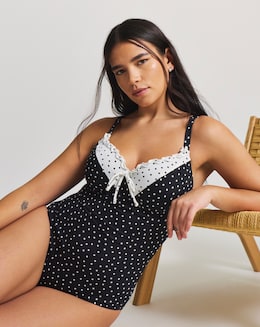 Spot Tie Front Underwired Swimsuit - Image