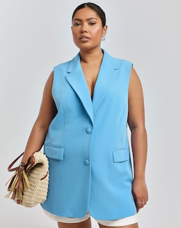Blue Longline Tailored Waistcoat