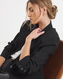 Black Oversized Single Breasted Blazer