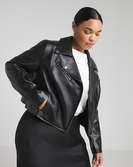 Black Faux Leather Essential Biker Jacket