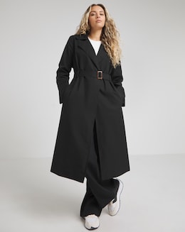 Black Essential Clean Trench Coat