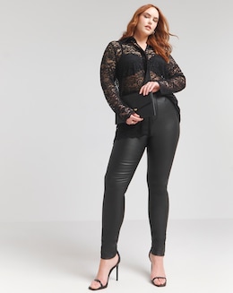 Flounce London Black Lace Shirt