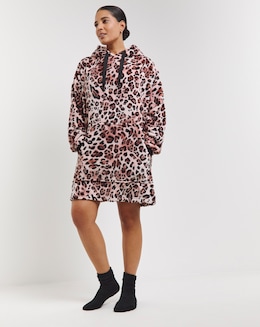 Pretty Secrets Oversized Hooded Lounge Dress with Elasticated Sleeve and Socks