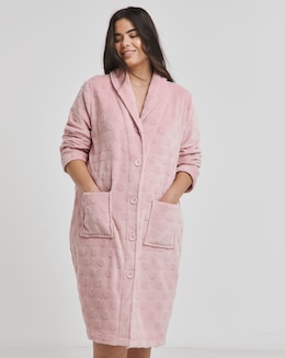 Pretty Secrets Button Through Fleece Dressing Gown