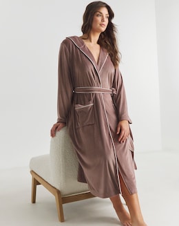 Pretty Secrets Velour Ribbed Maxi Dressing Gown