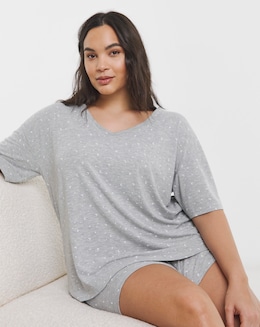 Pretty Lounge Moon &amp; Star Print Pyjama Shortie Set