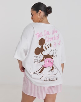 Mickey Mouse Cotton Seersucker Pyjama Shortie Set