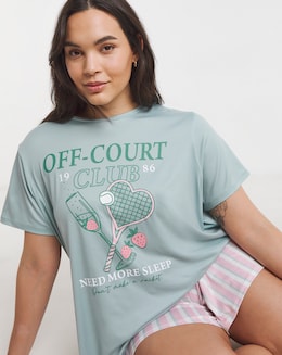 Tennis Print Pyjama Shortie Set
