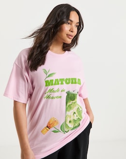 Pink Matcha Graphic T-Shirt