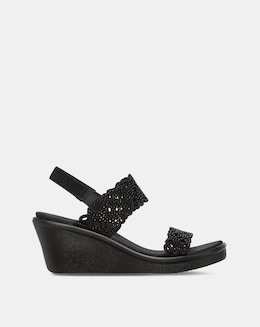 Skechers Rumble On Sassy Dayz Wedge Sandals Wide Fit