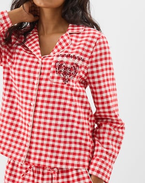 Accessorize Embroidered Gingham Pyjamas - Image 4