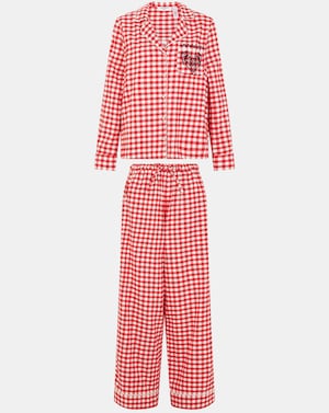 Accessorize Embroidered Gingham Pyjamas - Image 2