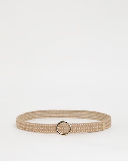 Studded Raffia Belt