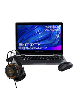 Entity 11.6in Yoga Intel 128GB Windows Laptop, Wireless Mouse and Headset Bundle