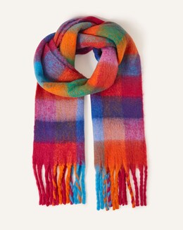 Accessorize Check Fluffy Blanket Scarf