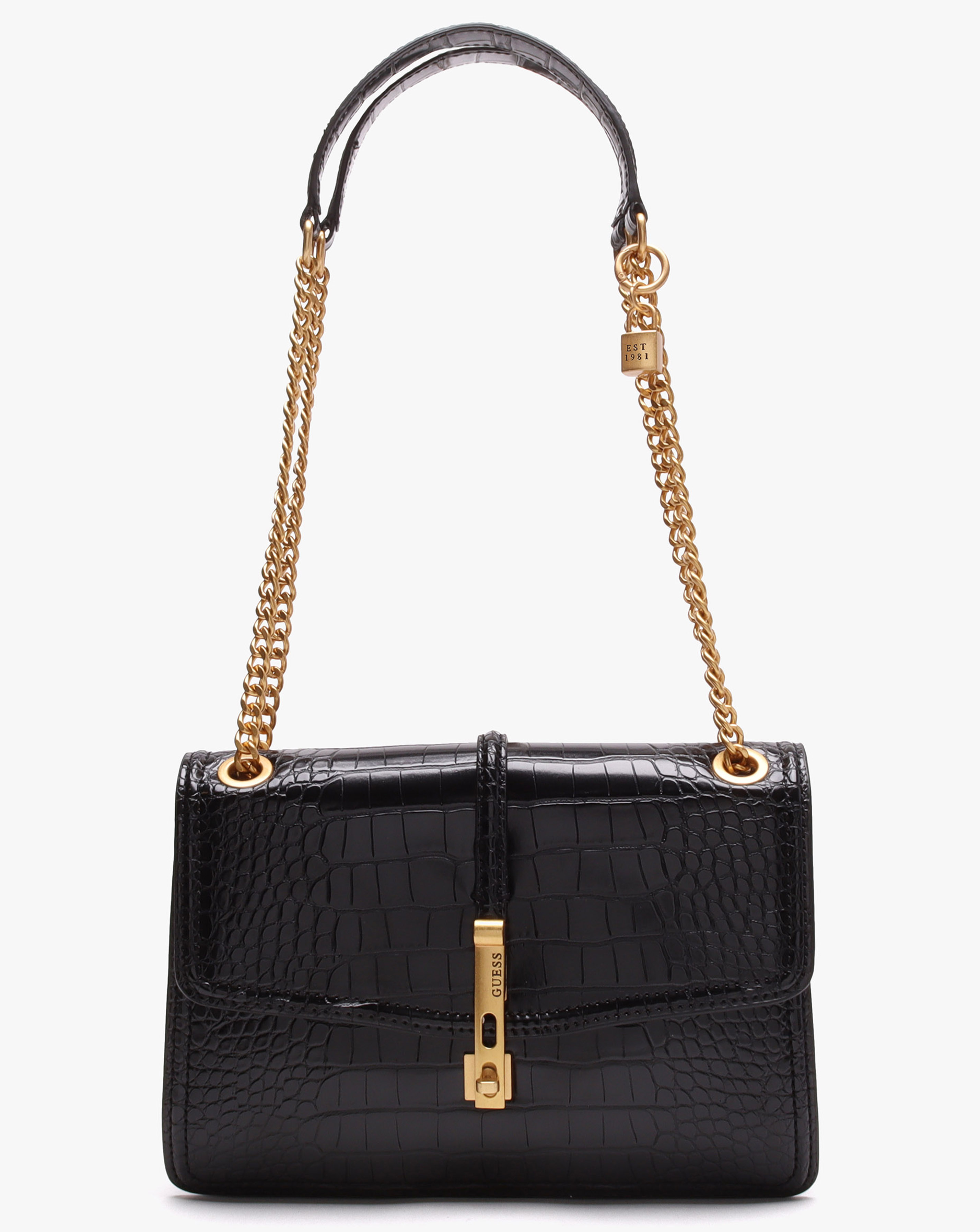 Guess James Moc Croc Front Flap Cross-Body Bag