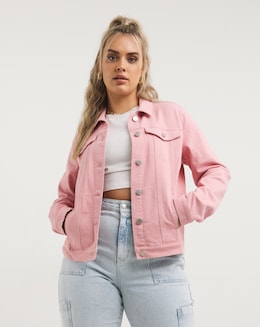 Dusky Pink Western Denim Jacket