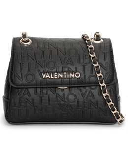 Valentino Bags Relax Embossed Logo Flapover Shoulder Bag