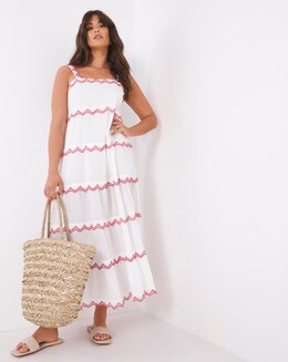 Figleaves Fantasy Cotton Scalloped Maxi Dress