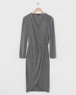 Slinky Wrap Front Midi Dress - Image