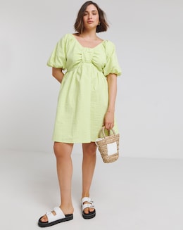 Textured Gingham Smock