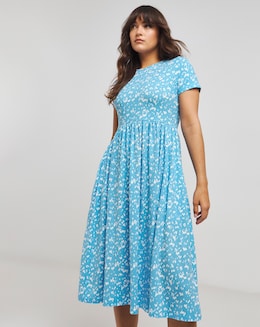 Blue Print Supersoft Jersey Midi Dress With Pockets